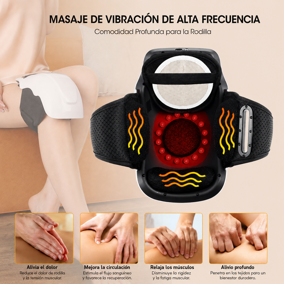 Masajeador de rodilla con terapia de calor