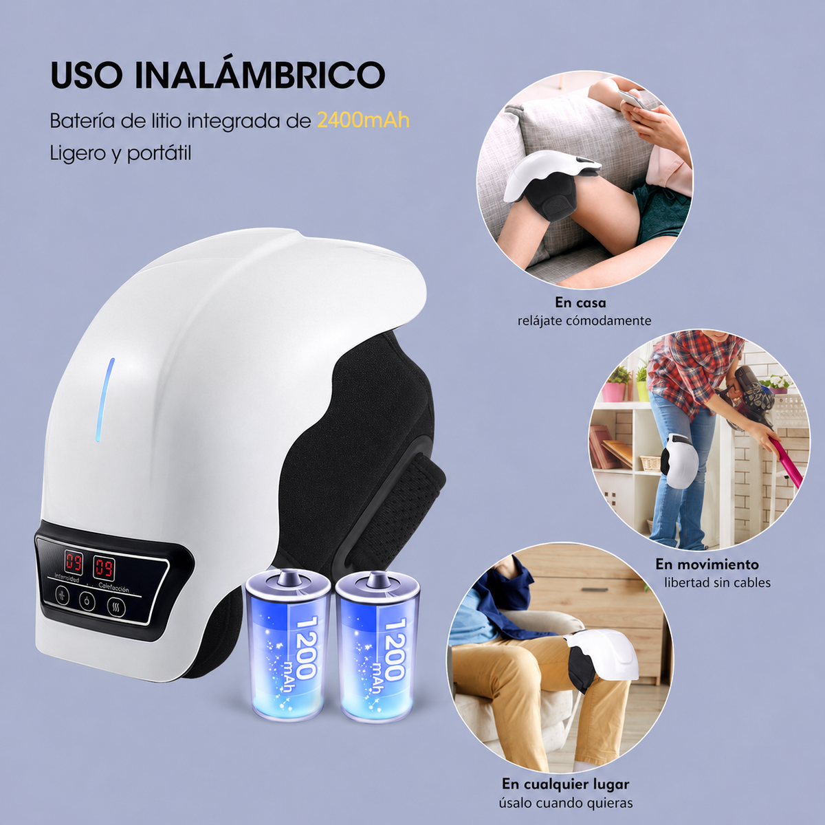 Masajeador de rodilla con terapia de calor